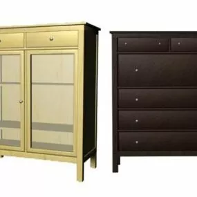 Yellow Black Dresser Furniture 3d model