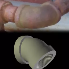 45 Degree Joint Pipe 3d model