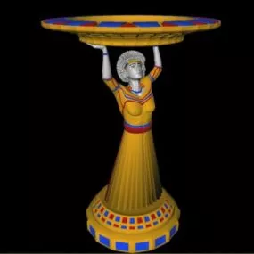 Sculpture Table With Character Stand 3d model