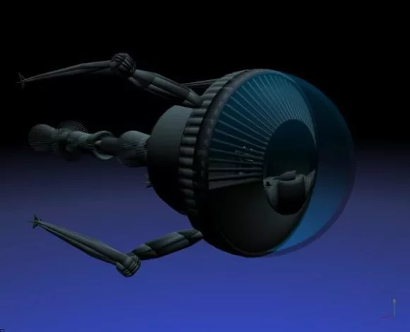 Futuristic Spacecraft Lander Module 3d model