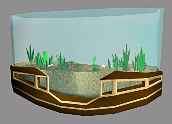 Aquarium With Terrain Under Water 3d model Aquarium With Terrain Under Water 3d model