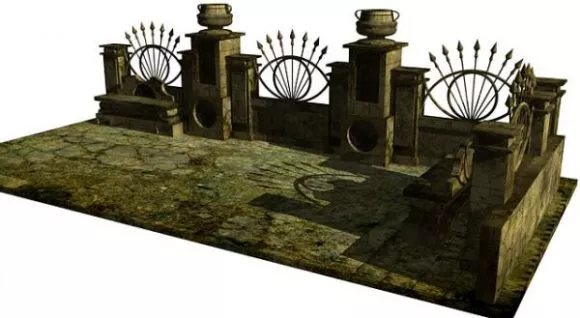 Antique Gate Fence 3d model Antique Gate Fence 3d model
