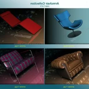 Livingroom Armchair Collection 3d model