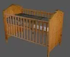 Wood Baby Cot 3d model