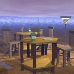 Furniture Bar At The Beach 3d model
