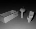 Bathroom Fixtures Sanitary Set 3d model