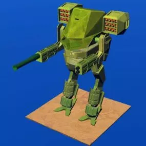 Battle Robot With Weapon 3d model