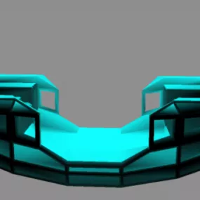 Spaceship Bench Furniture 3d model