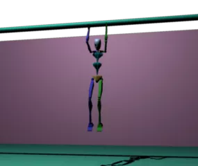 Human Character Skeleton Biped Jumping 3d model