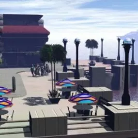 Boardwalk Outdoor Landscape 3d model