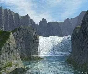 Canyon Waterfall 3d model