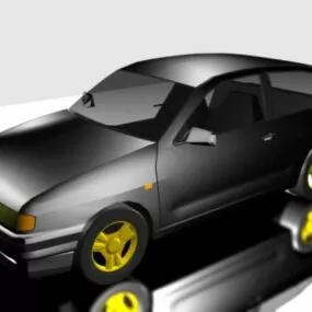 Sedan Car Black Painted 3d model