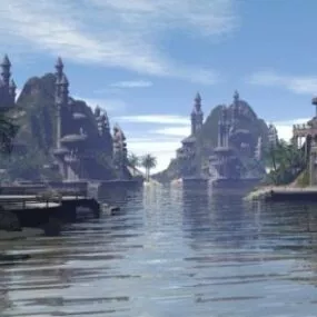 Lake Castle Ancient Culture 3d model