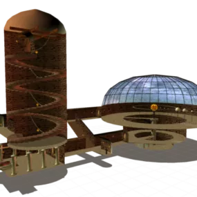 Scifi Dome Station 3d model
