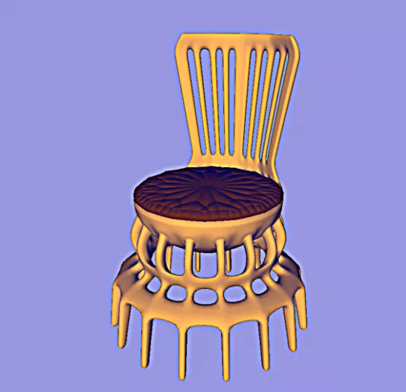 Simple Plastic Stool Chair 3d model