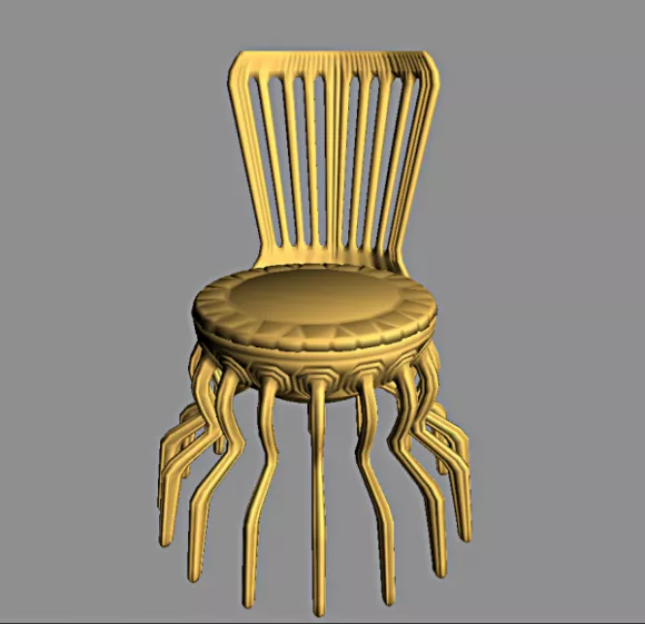 Elegant Single Chair On Wood Floor 3d model