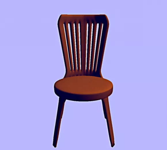 Single Chair Curved Arm Style 3d model