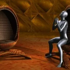 Egg Chair Furniture With Character 3d model