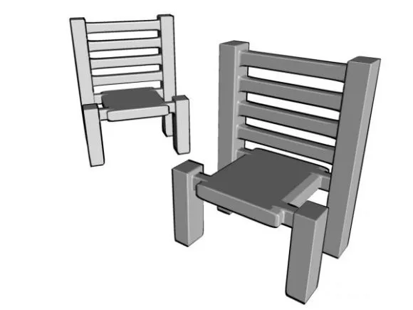 Low Wood Chair 3d model Low Wood Chair 3d model