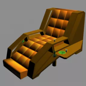 Chair Curved Back 3d model