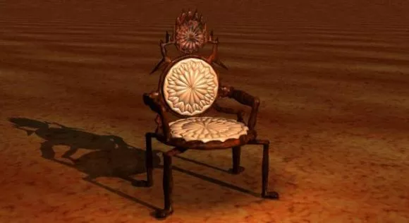 Coffee Chair Steel Frame With Round Seat 3d model