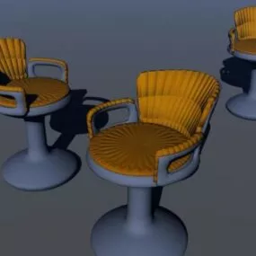 Salon Chair Set 3d model