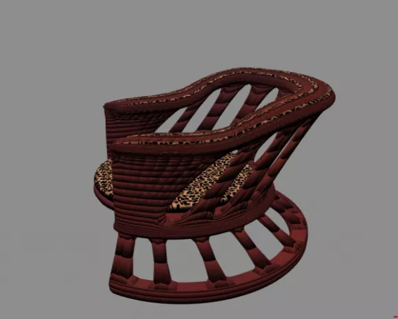 Asian Taishi Chair Black Wood 3d model