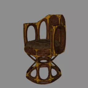 Table Furniture Golden Material 3d model