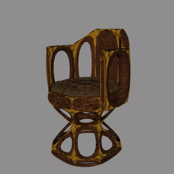 Walnut Coffee Table Curved Leg 3d model
