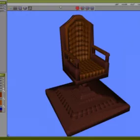 Wood Chair With Large Stand 3d model
