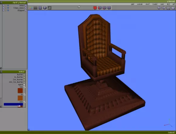 Office Chair, Dark Wood Arm 3d model