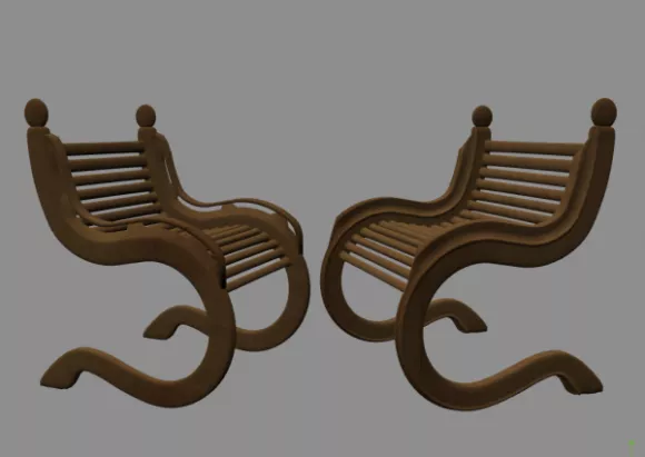 Rattan Chair Multiple Legs 3d model