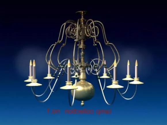 Medieval Chandelier Candle Light 3d model