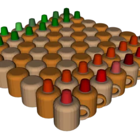 Coffee Cup Set 3d model