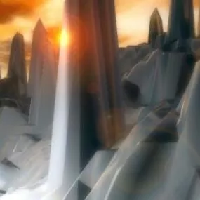 Fantasy Snow City 3d model