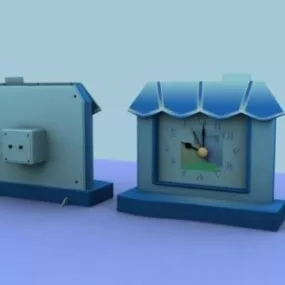Decorative Square Table Clock 3d model
