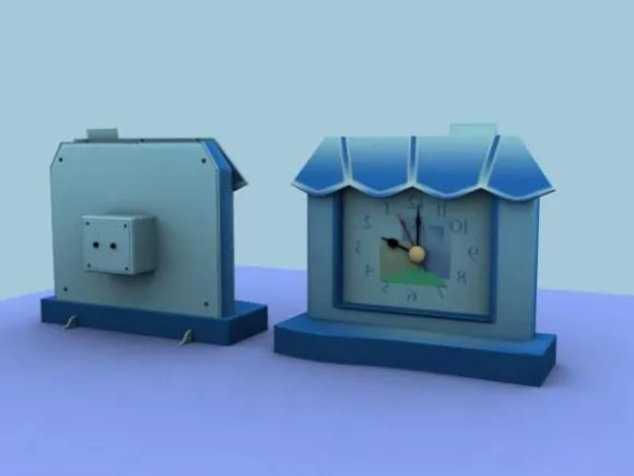 Bedside Table Smooth Edge With Table Lamp 3d model