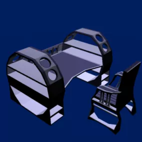 Work Table Chair Scifi Style 3d model