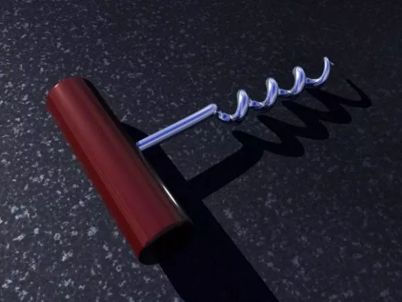 Corkscrew With Wooden Handle 3d model Corkscrew With Wooden Handle 3d model