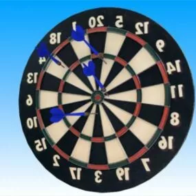 Dart Board Black White 3d model
