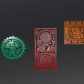 Decorative Frame Inside Carved Style 3d model