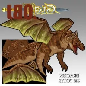 Wings Dragon Mediaeval Character 3d model