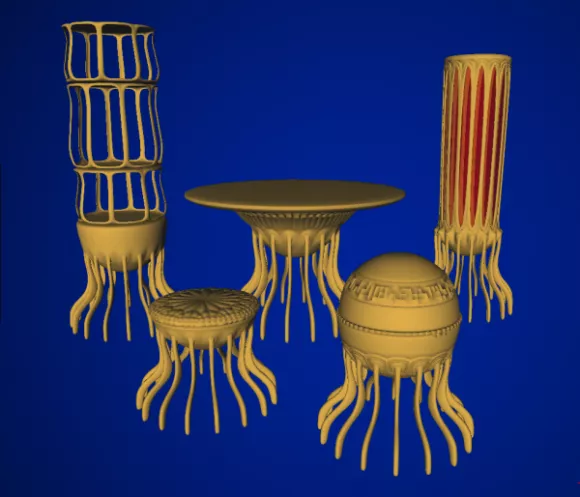 Rattan Table Stool Furniture 3d model Rattan Table Stool Furniture 3d model