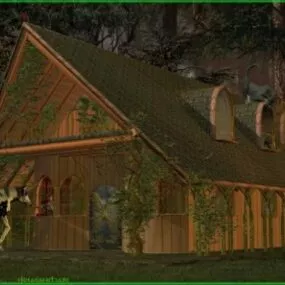 Abandoned Old Cottage Building 3d model