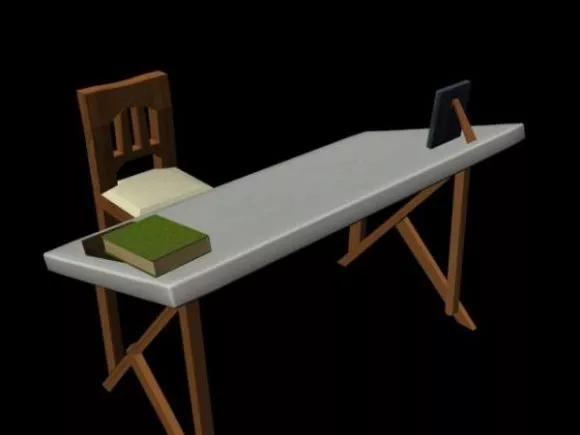 Simple Work Table With Chair 3d model Simple Work Table With Chair 3d model