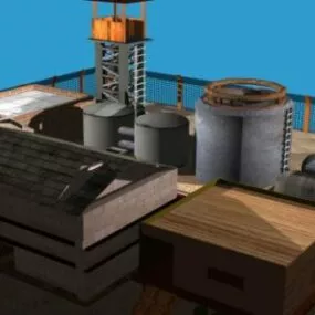 Old Rustic Factory Building 3d model