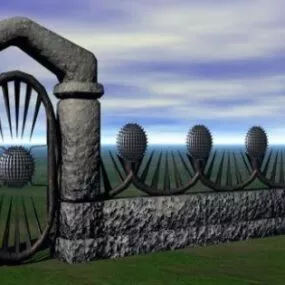 Stone Fence Decorative 3d model