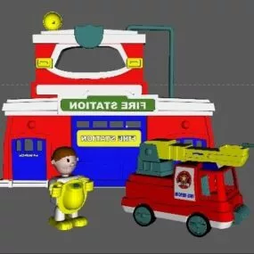 Firetruck Plastic Toy 3d model