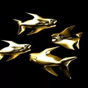 Golden Fish Decoration 3d model