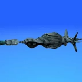 Scifi Spaceship Flame Shape 3d model
